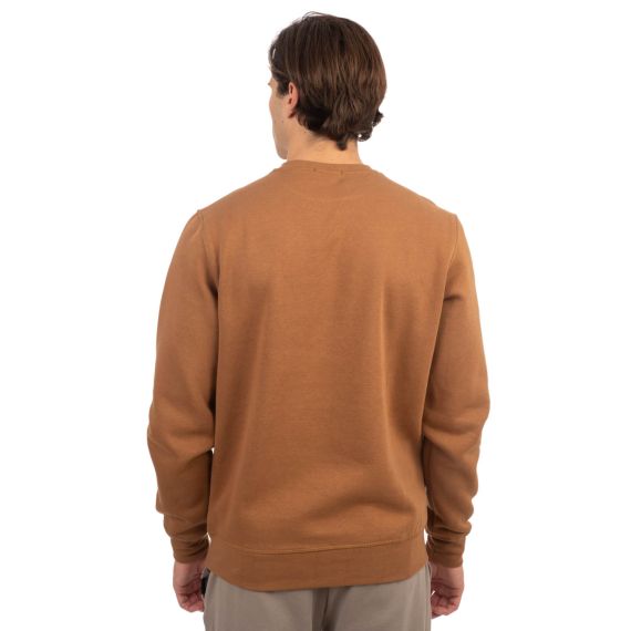 Rebase Ανδρικό Φούτερ Crew Neck 242RTOP-1005 Camel - Φούτερ χωρίς κουκούλα  στο Bodyman