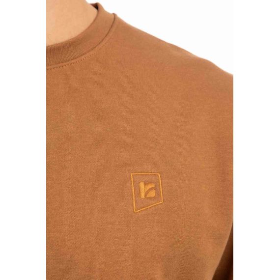 Rebase Ανδρικό Φούτερ Crew Neck 242RTOP-1005 Camel - Φούτερ χωρίς κουκούλα  στο Bodyman
