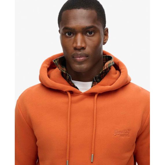 Superdry Hood M2013110A-9RF Essential Logo Brown - Φούτερ Κουκούλα  στο Bodyman