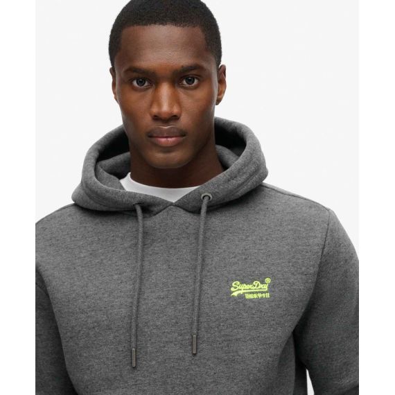 Superdry Hood M2013110A-QZ9 Essential Logo Grey - Φούτερ Κουκούλα  στο Bodyman