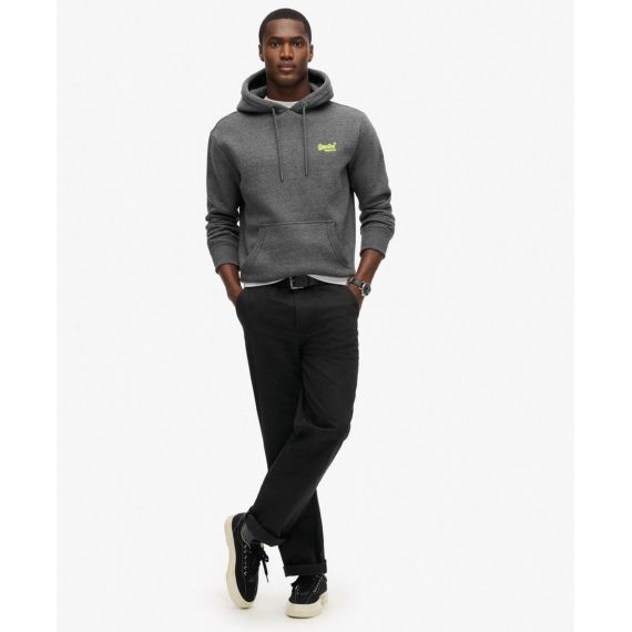 Superdry Hood M2013110A-QZ9 Essential Logo Grey - Φούτερ Κουκούλα  στο Bodyman