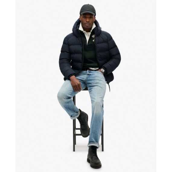 Superdry Ανδρικό Μπουφάν Puffer M5011905A-98T Navy - Μπουφάν στο Bodyman