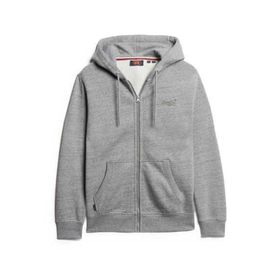 Superdry Ανδρική Ζακέτα Φούτερ M2013116A-9QW Essential Logo Dark Grey - Ζακέτες στο Bodyman