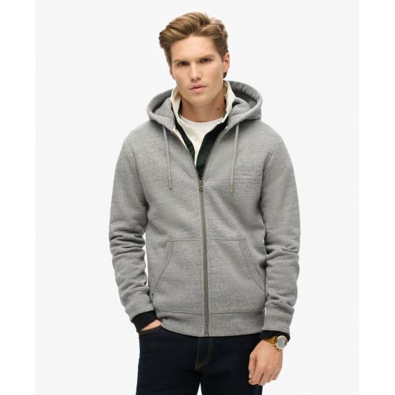 Superdry Ανδρική Ζακέτα Φούτερ M2013116A-9QW Essential Logo Dark Grey - Ζακέτες στο Bodyman