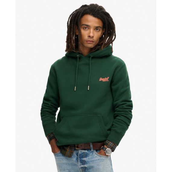 Superdry Ανδρικό Φούτερ Hood M2013110A-27E Essential Logo Green - Φούτερ Κουκούλα  στο Bodyman
