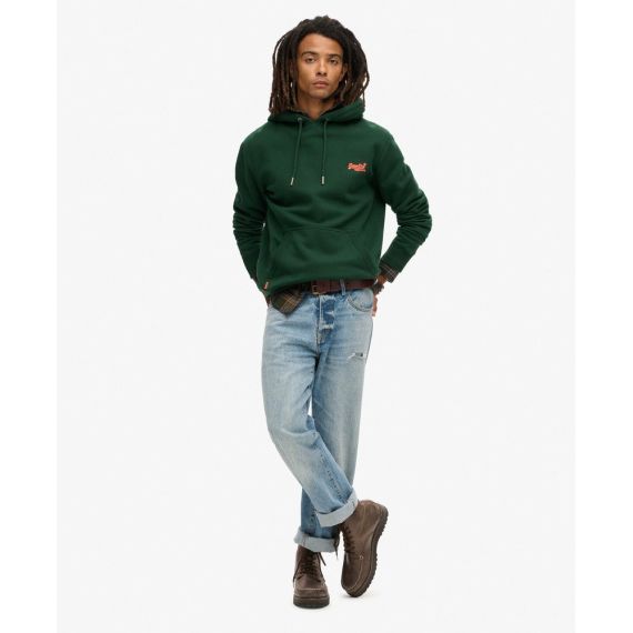 Superdry Ανδρικό Φούτερ Hood M2013110A-27E Essential Logo Green - Φούτερ Κουκούλα  στο Bodyman