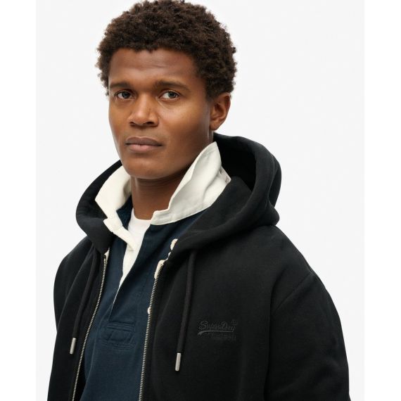 Superdry Ανδρική Ζακέτα Φούτερ M2013116A-02A Essential Logo Black - Ζακέτες στο Bodyman