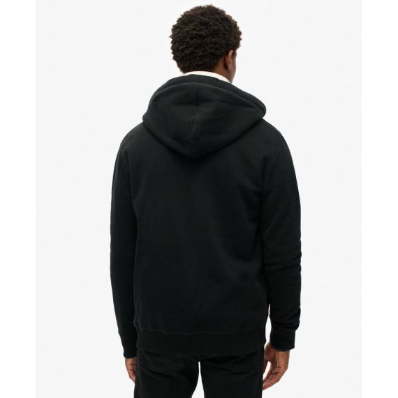 Superdry Ανδρική Ζακέτα Φούτερ M2013116A-02A Essential Logo Black - Ζακέτες στο Bodyman