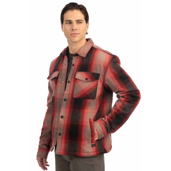 Rebase Ανδρικό Overshirt Sherpa 242RGS-5010 Red Greige - Μακρυμάνικα Πουκάμισα  στο Bodyman