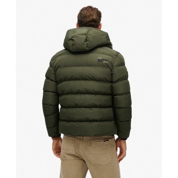Superdry Ανδρικό Μπουφάν Puffer M5011905A-ZC3 Hooded Sports Army Khaki - Μπουφάν στο Bodyman