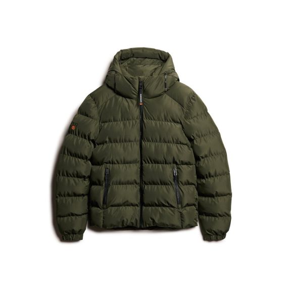 Superdry Ανδρικό Μπουφάν Puffer M5011905A-ZC3 Hooded Sports Army Khaki - Μπουφάν στο Bodyman