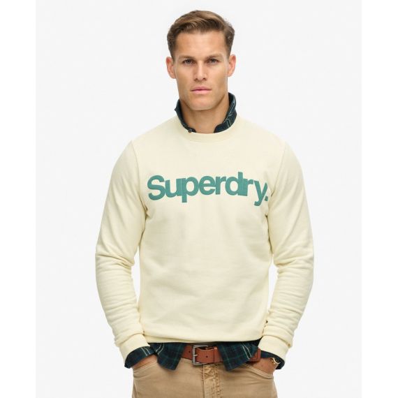Superdry Ανδρικό Φούτερ Crewneck M2013714A-C1T Classic Core Cream - Φούτερ χωρίς κουκούλα  στο Bodyman