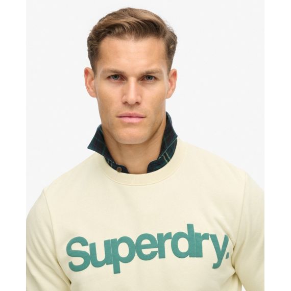 Superdry Ανδρικό Φούτερ Crewneck M2013714A-C1T Classic Core Cream - Φούτερ χωρίς κουκούλα  στο Bodyman