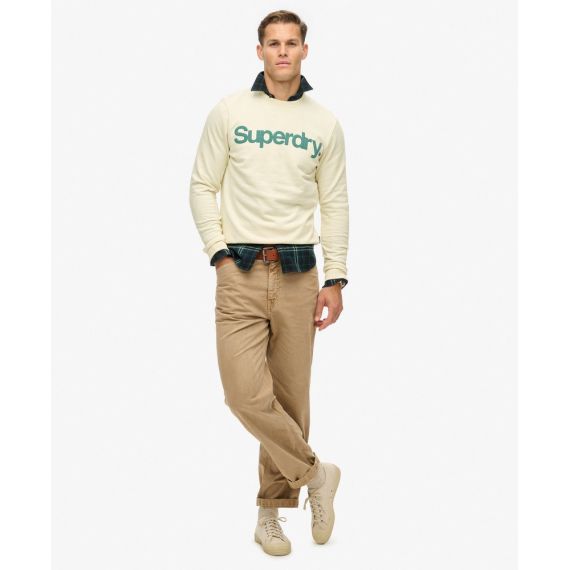 Superdry Ανδρικό Φούτερ Crewneck M2013714A-C1T Classic Core Cream - Φούτερ χωρίς κουκούλα  στο Bodyman