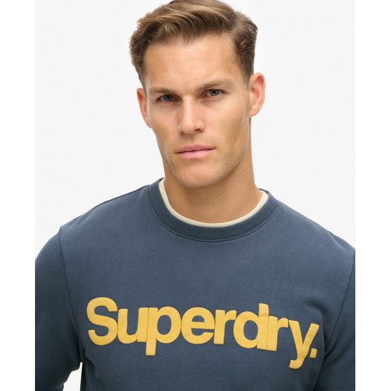 Superdry Ανδρικό Φούτερ Crewneck M2013714A-JUA Classic Core Navy - Φούτερ χωρίς κουκούλα  στο Bodyman