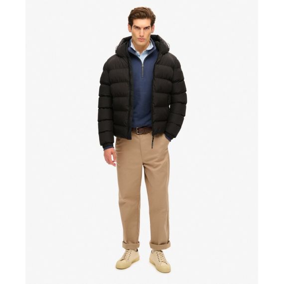 Superdry Ανδρικό Μπουφάν Puffer M5011905A-02A Hooded Sports Black - Μπουφάν στο Bodyman