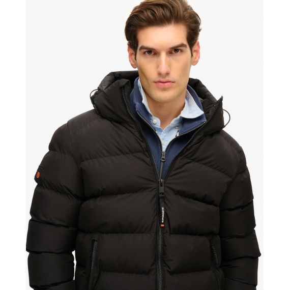 Superdry Ανδρικό Μπουφάν Puffer M5011905A-02A Hooded Sports Black - Μπουφάν στο Bodyman