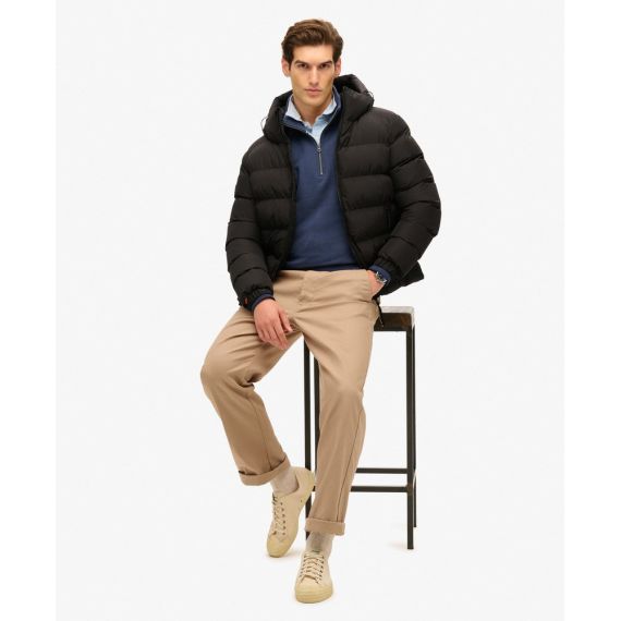 Superdry Ανδρικό Μπουφάν Puffer M5011905A-02A Hooded Sports Black - Μπουφάν στο Bodyman