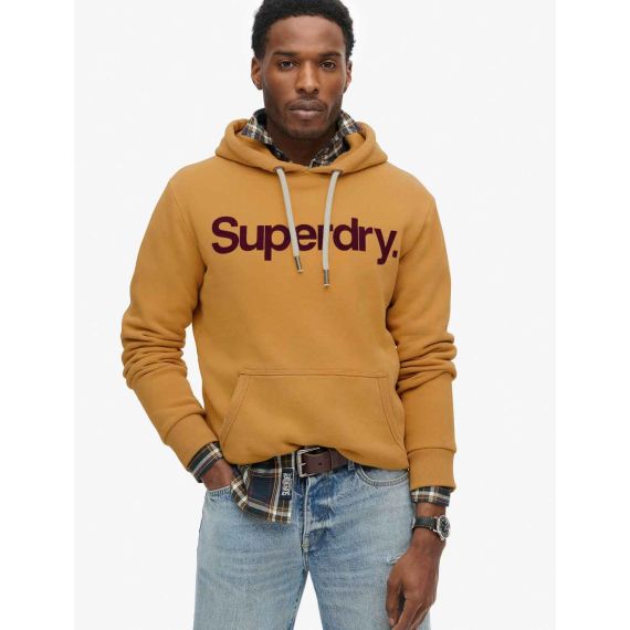 Superdry Ανδρικό Φούτερ M2013707A-1WN Classic Core Logo Light Brown - Φούτερ Κουκούλα  στο Bodyman