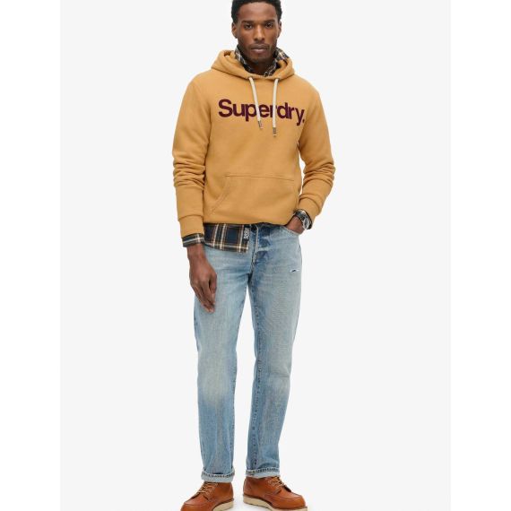 Superdry Ανδρικό Φούτερ M2013707A-1WN Classic Core Logo Light Brown - Φούτερ Κουκούλα  στο Bodyman