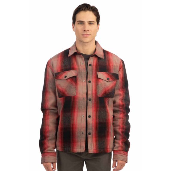 Rebase Ανδρικό Overshirt Sherpa 242RGS-5010 Red Greige - Μακρυμάνικα Πουκάμισα  στο Bodyman