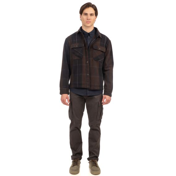 Rebase Ανδρικό Overshirt Sherpa 242RGS-5010 Dark Navy - Μακρυμάνικα Πουκάμισα  στο Bodyman