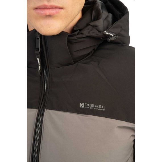 Rebase Ανδρικό Μπουφάν Puffer 242RJK-2006B Cement Black - Μπουφάν στο Bodyman