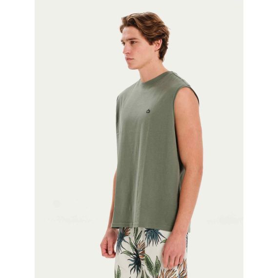 Emerson Ανδρική Αμάνικη Μπλούζα 251.EM37.125 Sage Green - Αμάνικα T-shirt  στο Bodyman