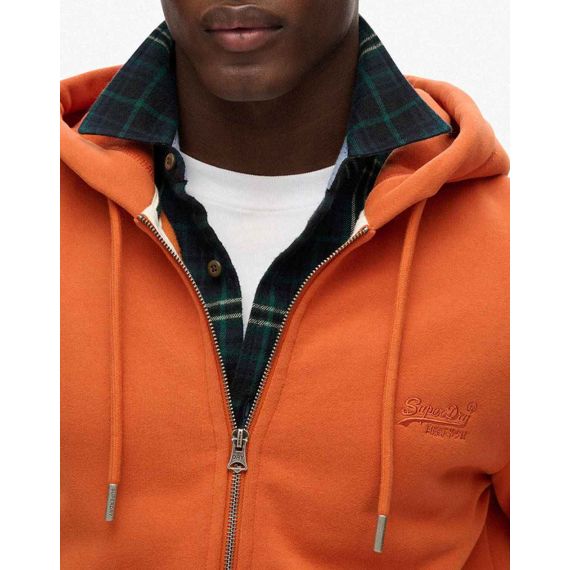 Superdry Ανδρική Ζακέτα Φούτερ M2013116A-9RF Essential Logo Glaze Brown - Ζακέτες στο Bodyman
