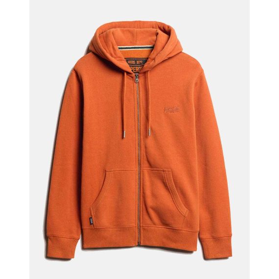 Superdry Ανδρική Ζακέτα Φούτερ M2013116A-9RF Essential Logo Glaze Brown - Ζακέτες στο Bodyman