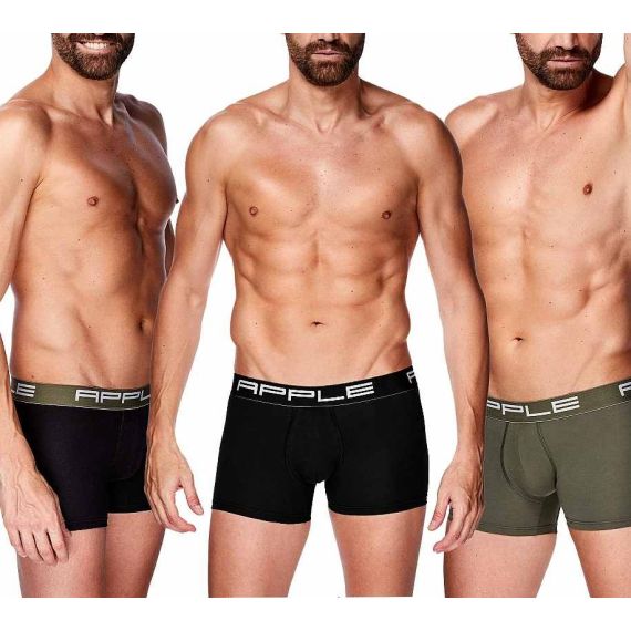 Apple Boxer 3Pack 0113965 Black Khaki - Boxer στο Bodyman