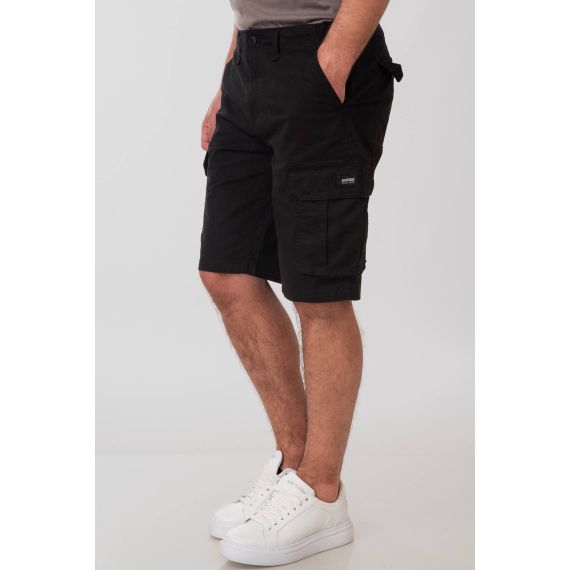 Rebase Ανδρική Βερμούδα Cargo 251RMSHO-7001 Black - Βερμούδες στο Bodyman