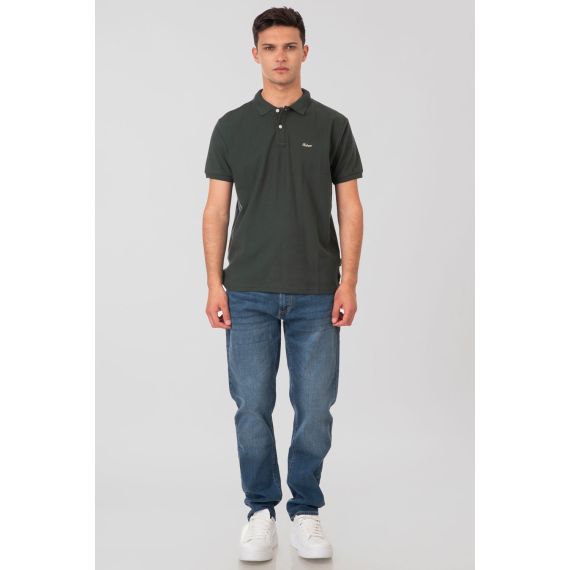 Rebase Ανδρική Μπλούζα  Polo Βαμβακερή 251RPS-3032 Forest Green - Polo μπλούζες στο Bodyman