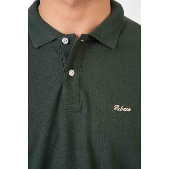 Rebase Ανδρική Μπλούζα  Polo Βαμβακερή 251RPS-3032 Forest Green - Polo μπλούζες στο Bodyman
