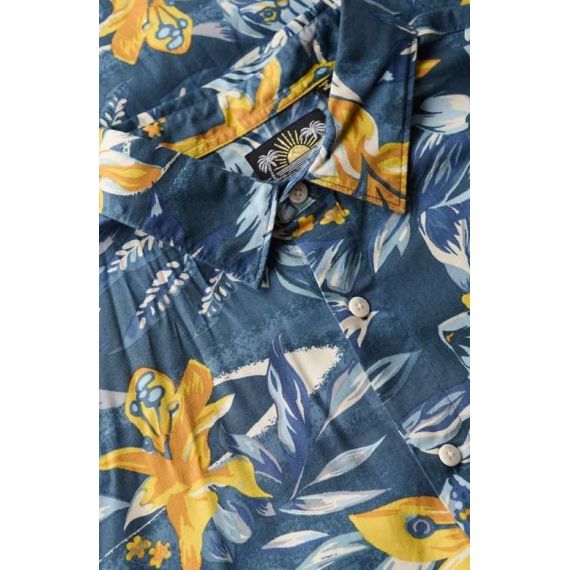 Superdry Ανδρικό Πουκάμισο M4010947A-F7C Hawaiian Print Shirt Blue - Κοντομάνικα πουκάμισα στο Bodyman