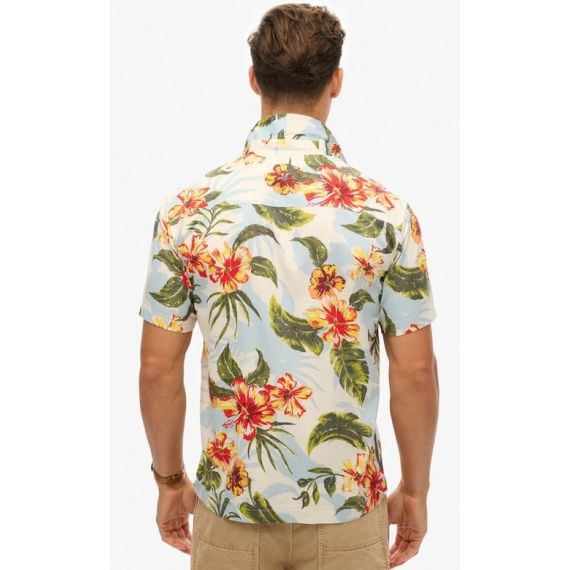 Superdry Ανδρικό Πουκάμισο M4010947A-FJ1 Hawaiian Print Shirt Aloha Shadow - Κοντομάνικα πουκάμισα στο Bodyman