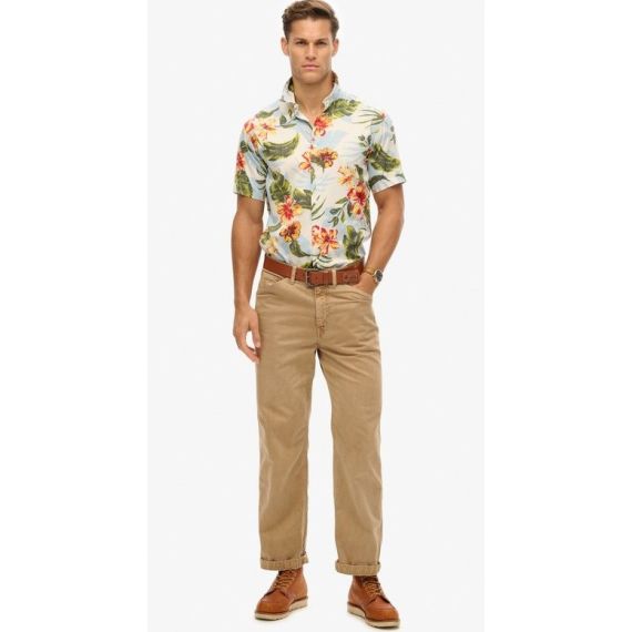 Superdry Ανδρικό Πουκάμισο M4010947A-FJ1 Hawaiian Print Shirt Aloha Shadow - Κοντομάνικα πουκάμισα στο Bodyman