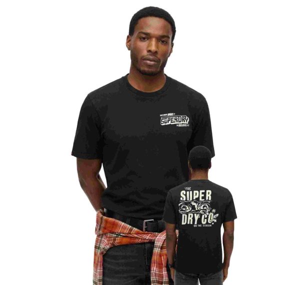 Superdry Ανδρική Μπλούζα M1012124A-02A B-Movie Graphic Loose Black - T-Shirt  στο Bodyman