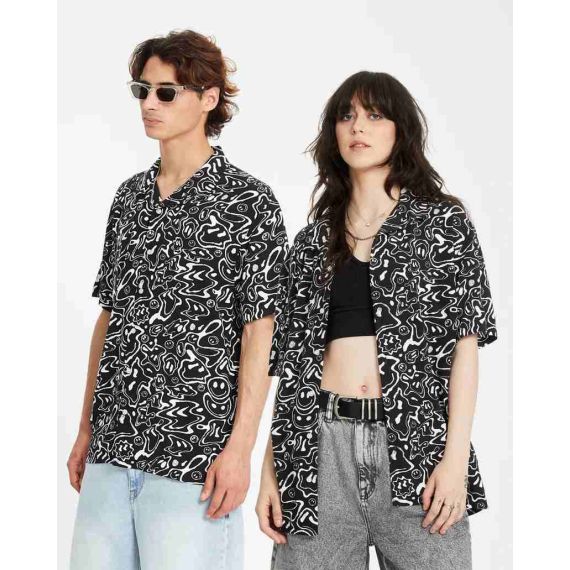 Volcom Shirt A0412506-BLK Filip Rygalski Black - Κοντομάνικα πουκάμισα στο Bodyman