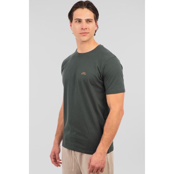 Rebase Ανδρική Μπλούζα  Βαμβακερή 251RTS-9014 Forest Green - T-Shirt  στο Bodyman