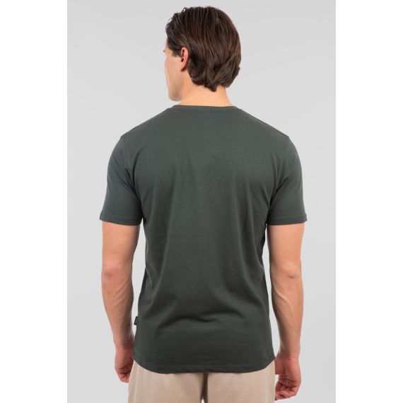 Rebase Ανδρική Μπλούζα  Βαμβακερή 251RTS-9014 Forest Green - T-Shirt  στο Bodyman