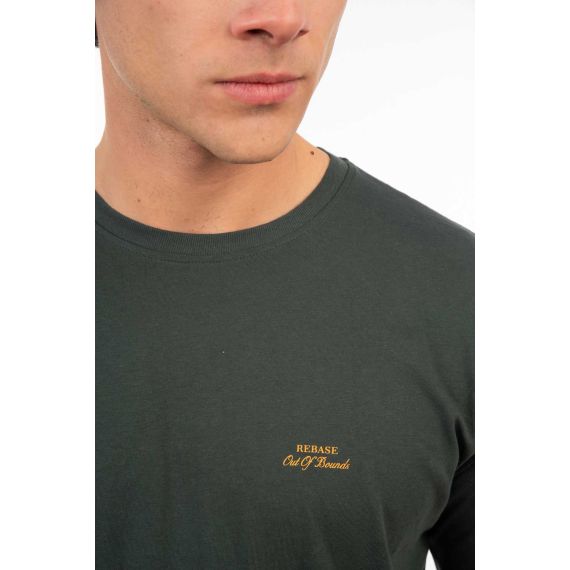Rebase Ανδρική Μπλούζα  Βαμβακερή 251RTS-9014 Forest Green - T-Shirt  στο Bodyman