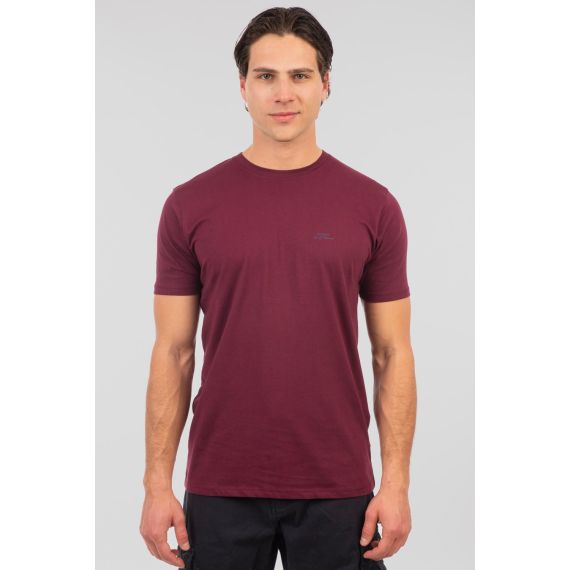 Rebase Ανδρική Μπλούζα  Βαμβακερή 251RTS-9014 Dark Raspberry - T-Shirt  στο Bodyman