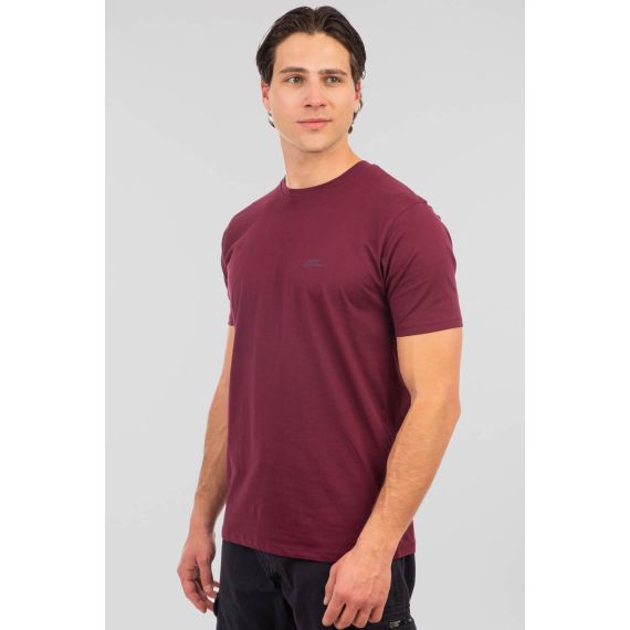 Rebase Ανδρική Μπλούζα  Βαμβακερή 251RTS-9014 Dark Raspberry - T-Shirt  στο Bodyman