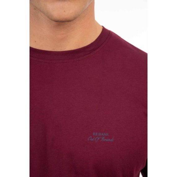 Rebase Ανδρική Μπλούζα  Βαμβακερή 251RTS-9014 Dark Raspberry - T-Shirt  στο Bodyman