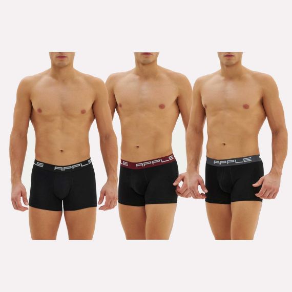 Apple Boxer Ανδρικά Μπόξερ 3 τεμάχια 0114965 Black x3 - Boxer στο Bodyman