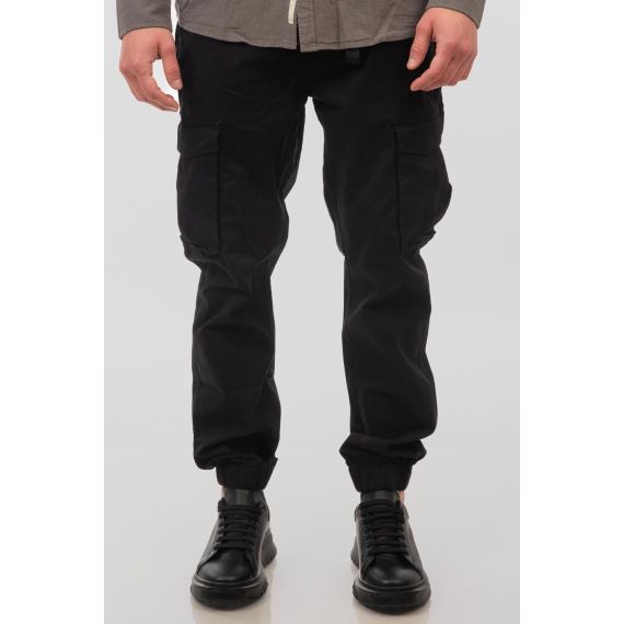 Rebase Ανδρικό Παντελόνι Cargo 251RCCP-4025 Black - Παντελόνια στο Bodyman