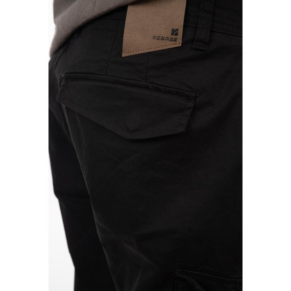 Rebase Ανδρικό Παντελόνι Cargo 251RCCP-4025 Black - Παντελόνια στο Bodyman