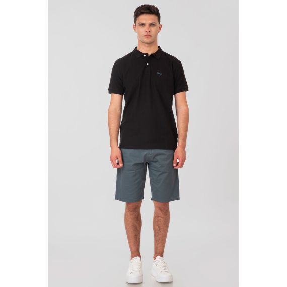 Rebase Ανδρική Μπλούζα  Polo Βαμβακερή 251RPS-3032 Black - Polo μπλούζες στο Bodyman