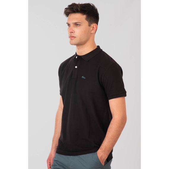 Rebase Ανδρική Μπλούζα  Polo Βαμβακερή 251RPS-3032 Black - Polo μπλούζες στο Bodyman